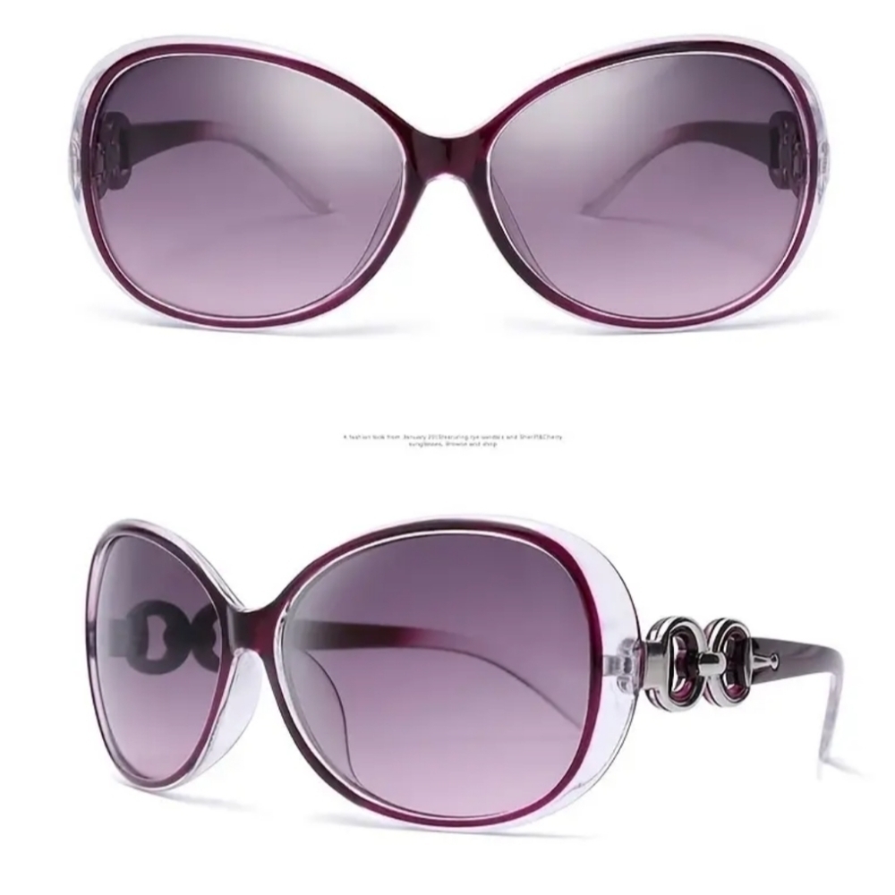 New women's purple and clear fashion sunglasses - Picture 1 of 4